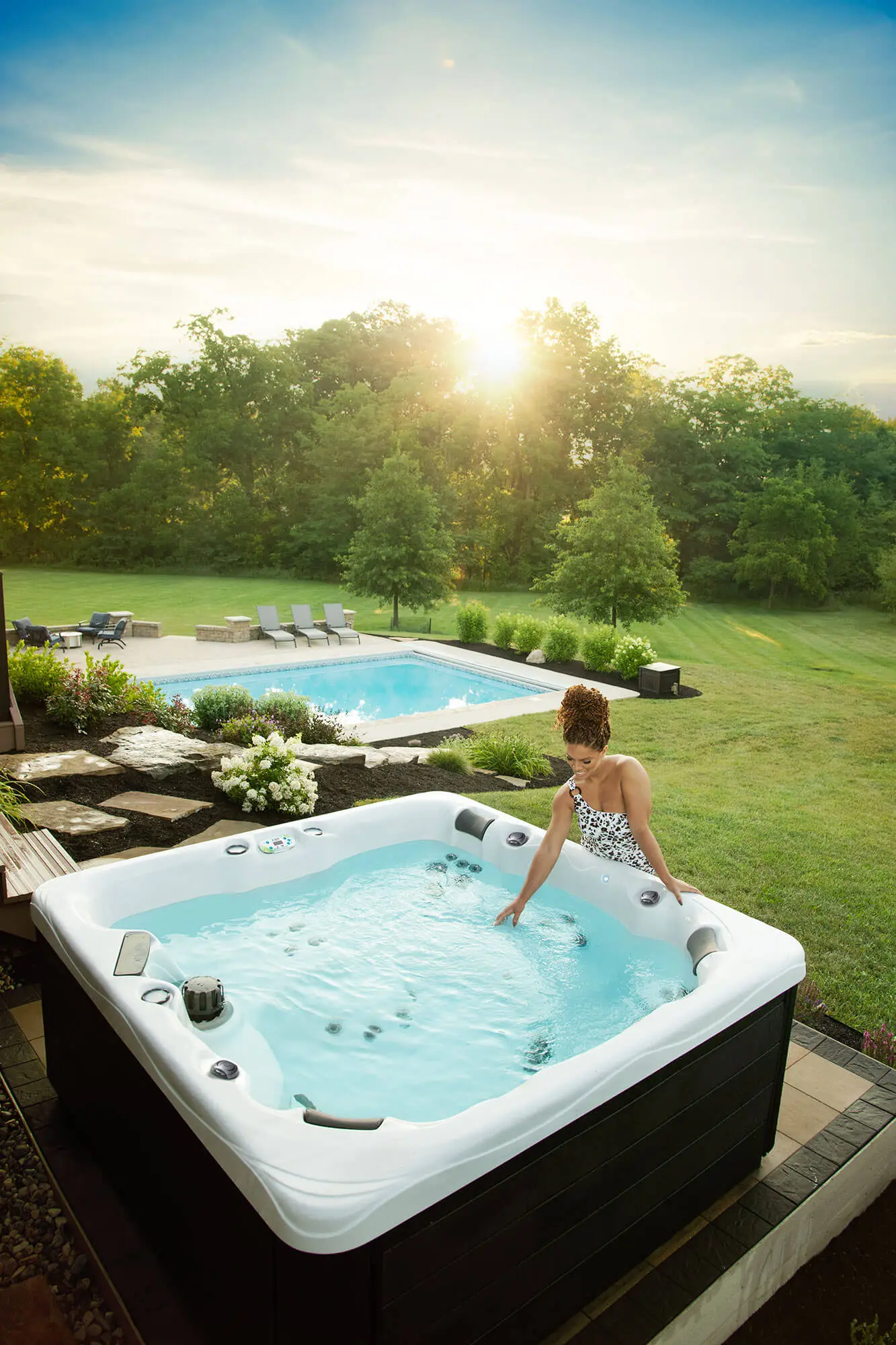 Women by Hot Tub